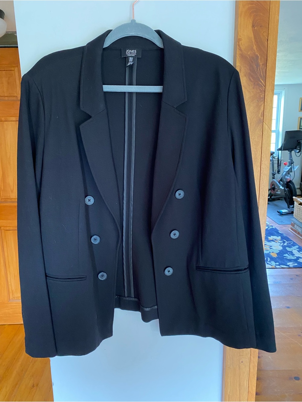 Jones New York Black Double-Breasted Suit Jacket